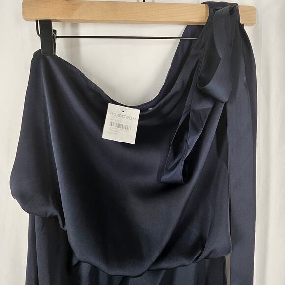 AMY LYNN GEMMA AL2819 WOMEN'S NAVY BLUE ELEGANT MIDI DRESS - SIZE SMALL (NWT) - Picture 6 of 11